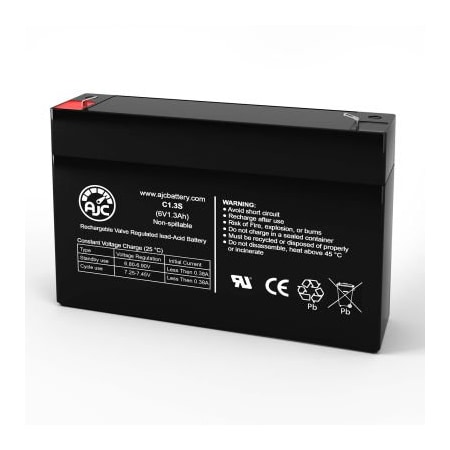 AJC BB BP1.2-6 Sealed Lead Acid Replacement Battery 1.3Ah, 6V, F1